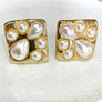 Vintage Statement Stud Multi Pearl Earrings