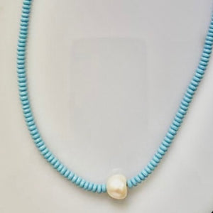 Uni-Color & Pearl Beads Necklace