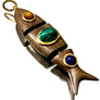 Wooden Fish Charm with Cabouchon