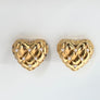 Vintage Quilted Heart Earrings