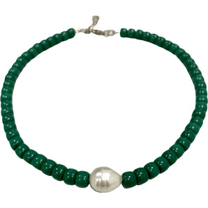 Uni-Color & Pearl Minimal Beads Necklace / More colors