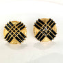 Vintage Black Enamel Stud Earrings