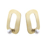 Rectangle Pearl Satelite Earrings