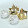 Vintage Star & Pearl Dangle Earrings