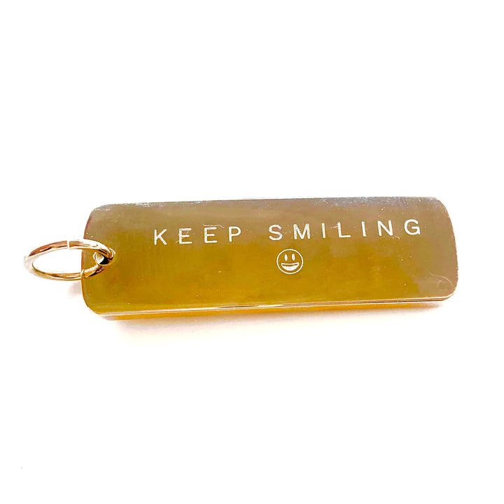KEEP SMILING Unisex Word  Plate Pendant