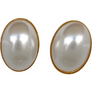 Oval Stud Pearl Earrings