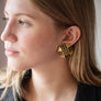 Vintage Black Enamel Stud Earrings