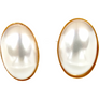 Oval Stud Pearl Earrings