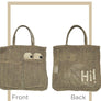HAPPY FACE JUTE BAG - SMALL / KHAKI