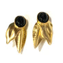 Aretes vintage dorados de doble hoja