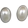 Oval Stud Pearl Earrings