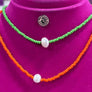 Uni-Color & Pearl Beads Necklace