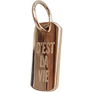A gold-colored polished brass pendant with the phrase 'C'est la vie' engraved on it, featuring a lobster clasp fastening.
