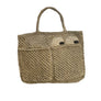 HAPPY FACE JUTE BAG - SMALL / KHAKI