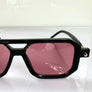 Black / Pink Aviator Trendy Sunglasses