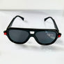 Black / Red detail Aviator Trendy Sunglasses