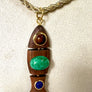 Wooden Fish Charm with Cabouchon