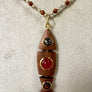 Wooden Fish Charm with Cabouchon