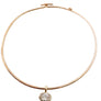 Minimalist Gold Wire Necklace with Crystal Charm