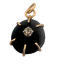 Eclipse Pendant – Handmade Black Stone with Crystal