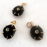 Eclipse Pendant – Handmade Black Stone with Crystal