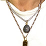 Eclipse Pendant – Handmade Black Stone with Crystal