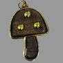 Handmade Wood Mushroom Pendant with Brass Stud