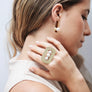 Rectangle Triple Pearl Satelite Ring