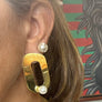Rectangle Pearl Satelite Earrings