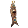 Wooden Fish Charm with Cabouchon