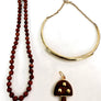 Handmade Wood Mushroom Pendant with Brass Stud