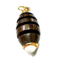 Bee Drop Pendant — Carved Wood & Stone