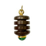 Bee Drop Pendant — Carved Wood & Stone