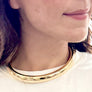 Maxi Oval Pendant Tube Ring Type Collar Necklace