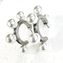 Jupiter Silver Color Pearls Hoops Earrings