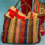 MULTI STRIPES JUTE BAG - LARGE