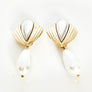 Vintage Bicolor Dangle Pearl Earrings