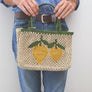 LEMON JUTE BAG X-SMALL / TURQUOISE TRIPES