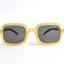 Butter Yellow Square Trendy Sunglasses