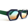 Green / Blue Aviator Trendy Sunglasses
