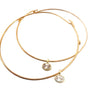 Minimalist Gold Wire Necklace with Crystal Charm