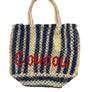 COU COU JUTE BAG - SMALL /BLUE STRIPES