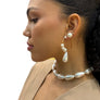 Pearl Hook Circular Earrings