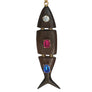 Wooden Med Fish Charm with Crystals