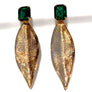 Drop Leave & Crystal Statement Earrings