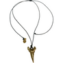 X-SMALL GOLD PLATED SHARK TOOTH CORD NECKLACE
