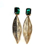 Drop Leave & Crystal Statement Earrings