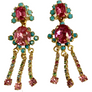 BRIGHT COLORS CRYSTAL TASSEL EARRINGS