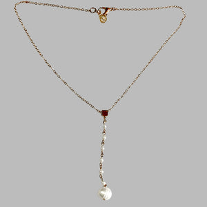 Minimal Movement Pearl Lariat Necklace
