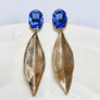 Drop Leave & Crystal Statement Earrings